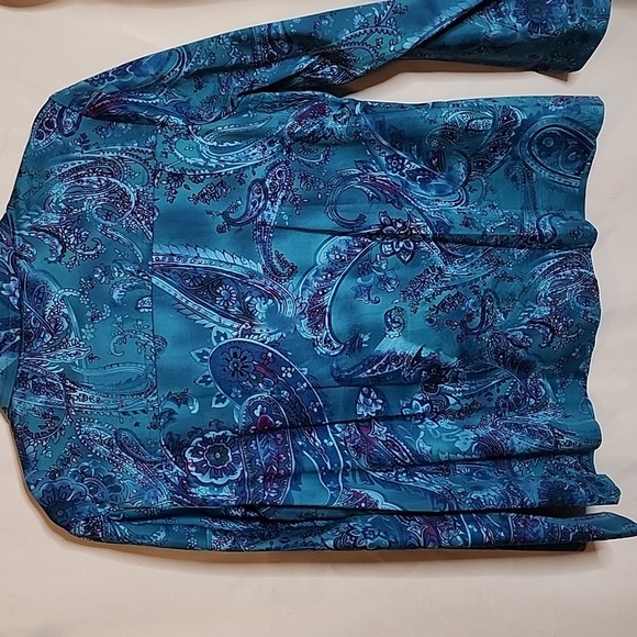 Additions by Chico Women's Blue/White/Purple Floral Print Size 2  Jacket - Picture 4 of 7